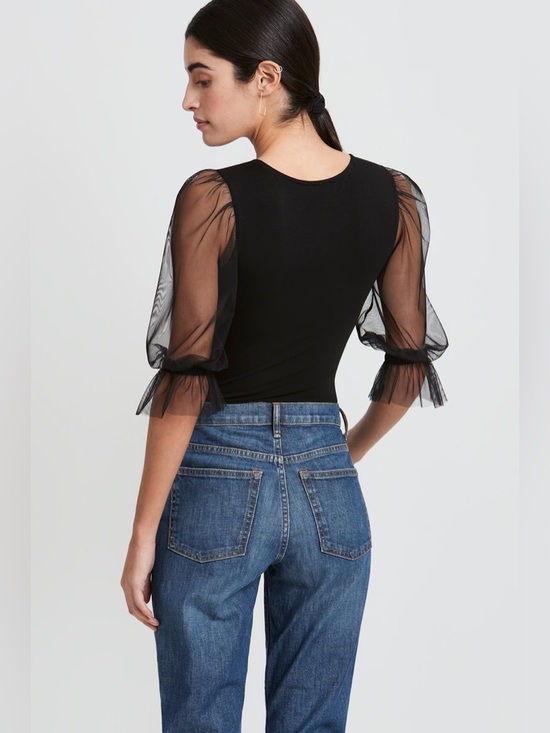 Marcella NYC Bellerose Bodysuit Sustainable European Jersey Mesh Medium - Picture 3 of 15
